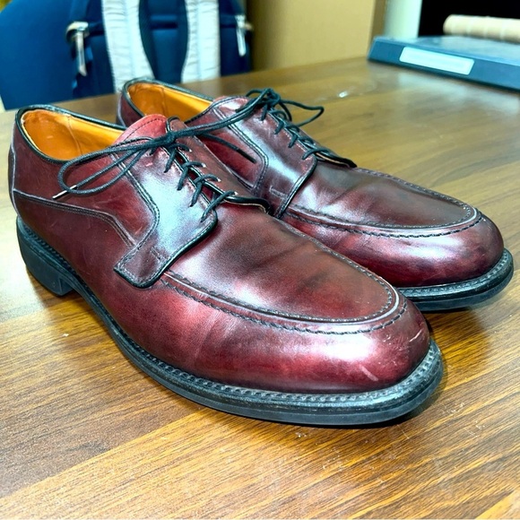 ALLEN EDMONDS BRENTWOOD Burgundy  LEATHER OXFORD MEN'S  SIZE 12.5B - Picture 1 of 12